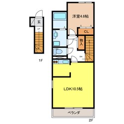 メゾンハヤブサＢの物件間取画像